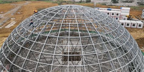 center hole design metal dome fabricators|vertical dome framing.